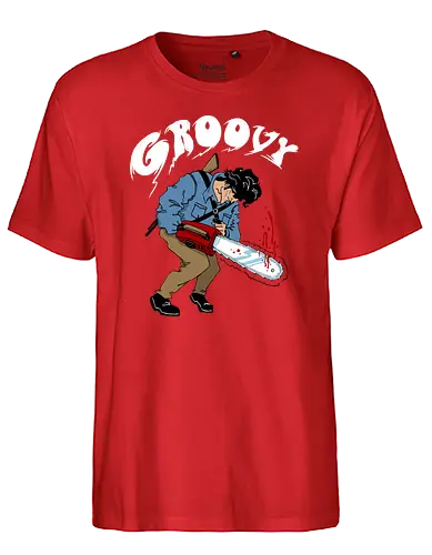 Groovy - ash, tv, movie, horror, comedy, chainsaw, Kettensäge, evil dd - Fairtrade T-Shirt