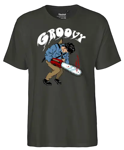 Groovy - ash, tv, movie, horror, comedy, chainsaw, Kettensäge, evil dd - Fairtrade T-Shirt