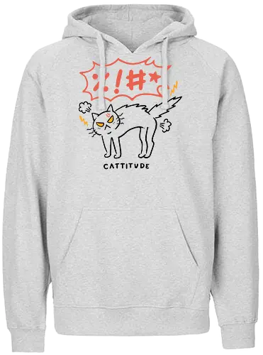 Cattitude - cat, katze, attitude, angry - Fairtrade Hoodie