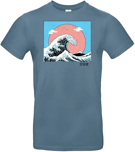 Sunset Wave - sunset, wave, neon, 80s, grt wave off kanagawa - Standard T-Shirt