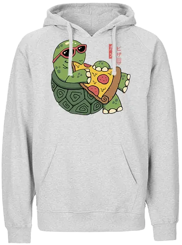 Pizza Turtle - pizza, turtle, schildkröte, ninja - Fairtrade Hoodie
