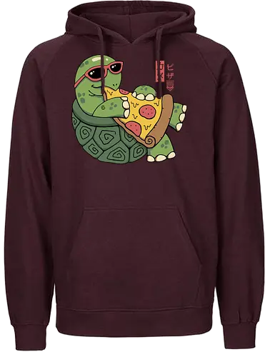 Pizza Turtle - pizza, turtle, schildkröte, ninja - Fairtrade Hoodie