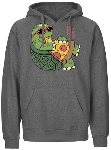Pizza Turtle - pizza, turtle, schildkröte, ninja - Fairtrade Hoodie