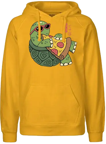 Pizza Turtle - pizza, turtle, schildkröte, ninja - Fairtrade Hoodie