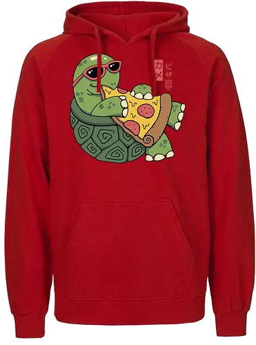 Pizza Turtle - pizza, turtle, schildkröte, ninja - Fairtrade Hoodie