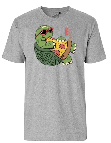 Pizza Turtle - pizza, turtle, schildkröte, ninja - Fairtrade T-Shirt
