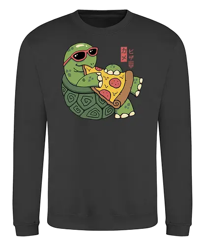 Pizza Turtle - pizza, turtle, schildkröte, ninja - Sweatshirt
