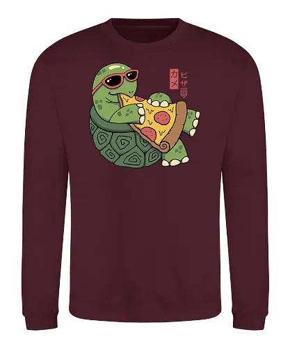 Pizza Turtle - pizza, turtle, schildkröte, ninja - Sweatshirt