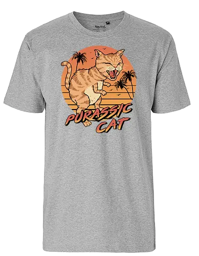Purassic Cat - dino, cat, katze, purr, jurassic - Fairtrade T-Shirt