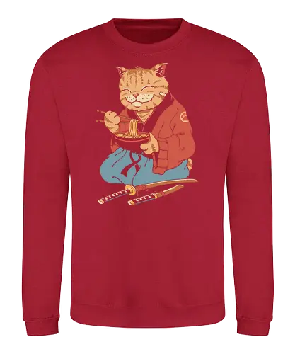 Cat Ramen - cat, katze, samurai, ramen, katana - Sweatshirt