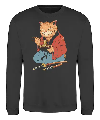 Cat Ramen - cat, katze, samurai, ramen, katana - Sweatshirt