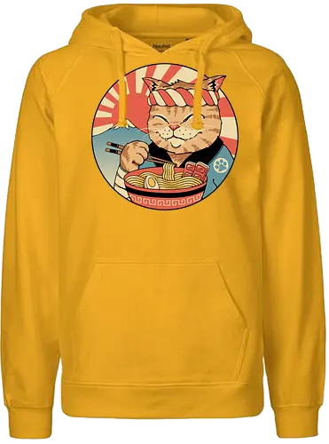 Catana Ramen - cat, katze, ramen, samurai, katana - Fairtrade Hoodie