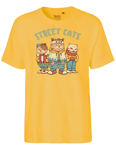 Street Cats - cat, katze, street cat, gang, kitsune, maske - Fairtrade T-Shirt