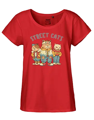 Street Cats - cat, katze, street cat, gang, kitsune, maske - Fairtrade Girl Shirt