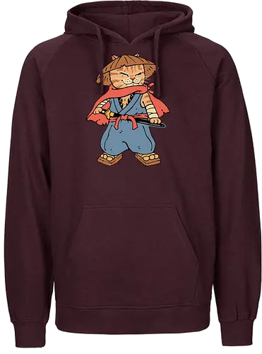 Ronin Catana - cat, katze, ronin, katana, catana - Fairtrade Hoodie