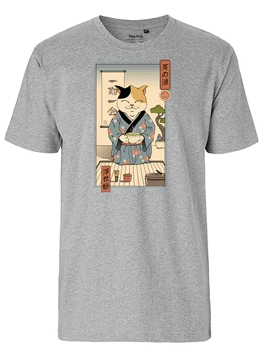 Cat T Ceremony - cat, japan, traditional, t - Fairtrade T-Shirt