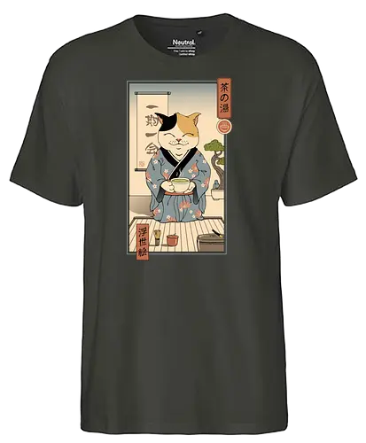 Cat T Ceremony - cat, japan, traditional, t - Fairtrade T-Shirt