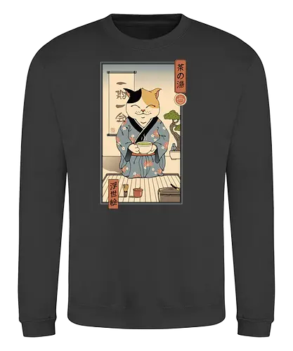Cat T Ceremony - cat, japan, traditional, t - Sweatshirt