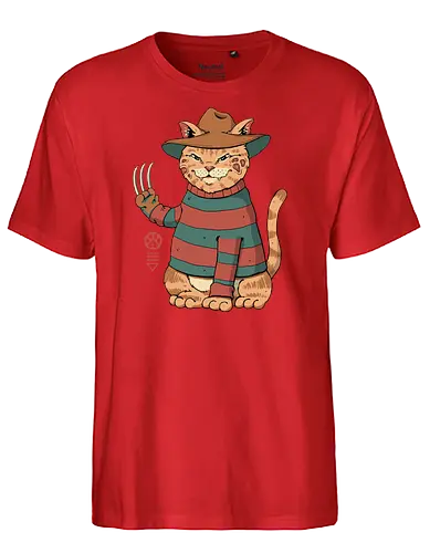 Catana on Elm Street - freddy, cat, katze, horror - Fairtrade T-Shirt