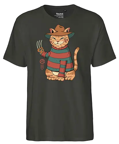 Catana on Elm Street - freddy, cat, katze, horror - Fairtrade T-Shirt