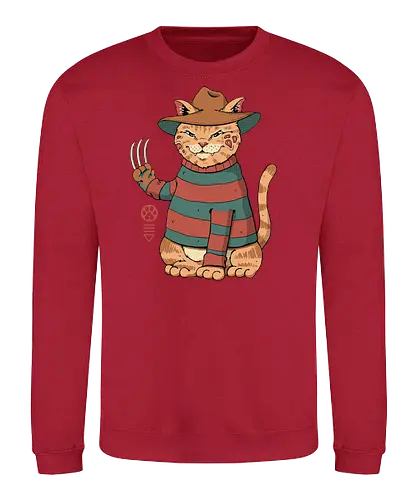 Catana on Elm Street - freddy, cat, katze, horror - Sweatshirt