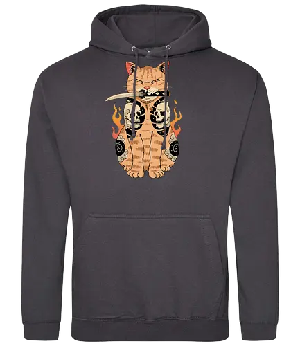 Catana Skull - cat, katze, skull, tattoo, japan, neko - Standard Hoodie