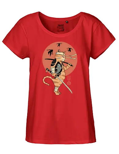Catana the Last Fight - cat, katze, samurai, attack, fight - Fairtrade Girl Shirt