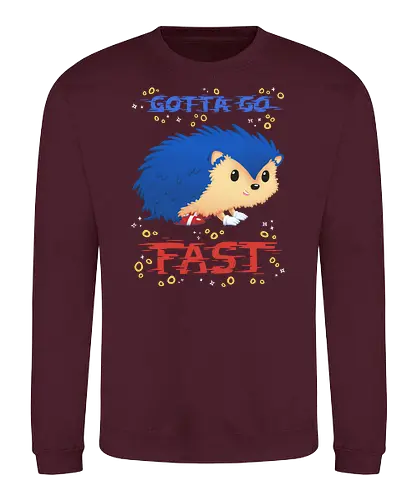 Gotta Go Fast - igel, Hedgehog, jump'n'run, gaming, Hdgehog - Sweatshirt