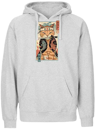 Catana Portrait - samurai, cat, katze, catana - Fairtrade Hoodie
