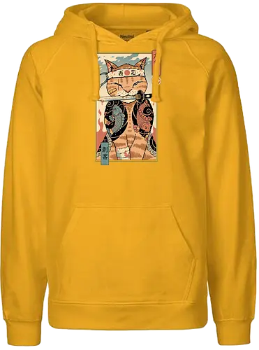 Catana Portrait - samurai, cat, katze, catana - Fairtrade Hoodie