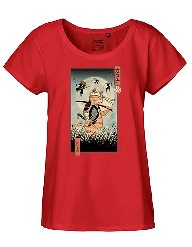Catana the Last Fight Ukiyo-e - cat, katze, catana, japan - Fairtrade Girl Shirt