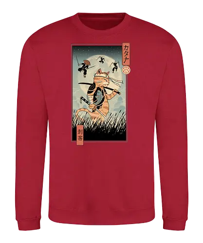 Catana the Last Fight Ukiyo-e - cat, katze, catana, japan - Sweatshirt