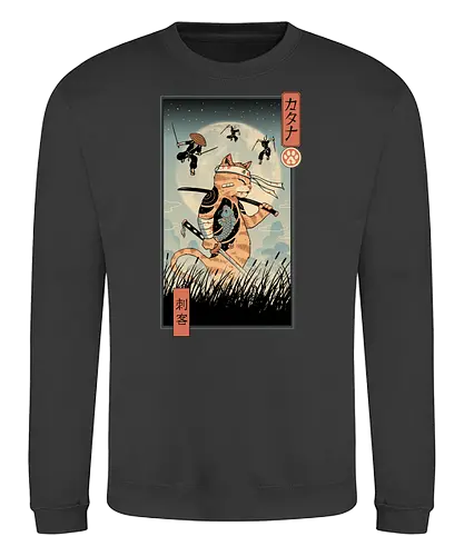 Catana the Last Fight Ukiyo-e - cat, katze, catana, japan - Sweatshirt