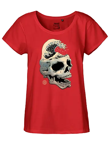 Skull Wave - skull, wave, schädel, great wave - Fairtrade Girl Shirt