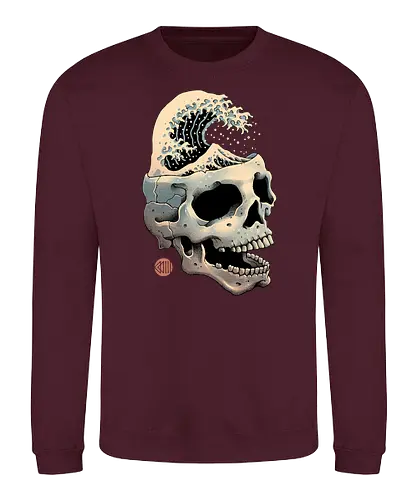 Skull Wave - skull, wave, schädel, great wave - Sweatshirt