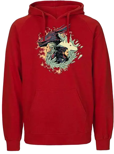 Ice and Fire - lied, eis, feuer, ice, fire, game, wolf, dragon, drache, throConsole - Fairtrade Hoodie