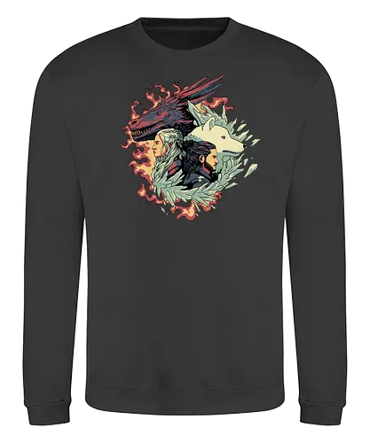 Ice and Fire - lied, eis, feuer, ice, fire, game, wolf, dragon, drache, throConsole - Sweatshirt