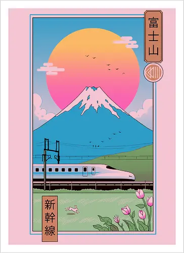 Shinkansen in Mt. Fuji
