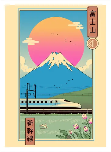 Shinkansen in Mt. Fuji