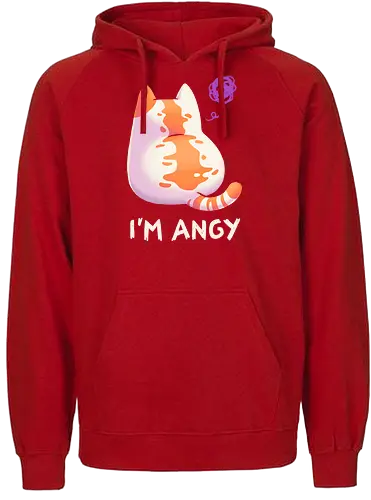 Angy Cat - cat, katze, angry, böse, Smol - Fairtrade Hoodie