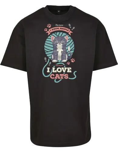 I Love Cats - cat, katze, pet, haustier, people - BYB Oversize T-Shirt 