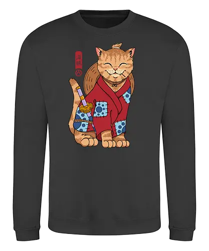 Pirate Meowster - pirat, Strohhut, cat, katze, neko - Sweatshirt