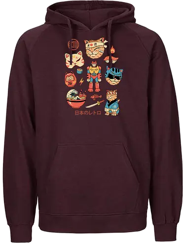 Japanese Retro - japan, retro, neko, katze, gundam - Fairtrade Hoodie