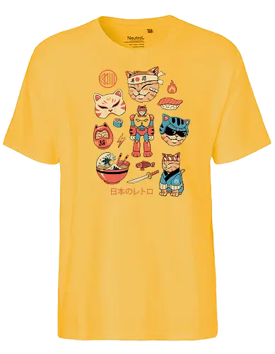 Japanese Retro - japan, retro, neko, katze, gundam - Fairtrade T-Shirt