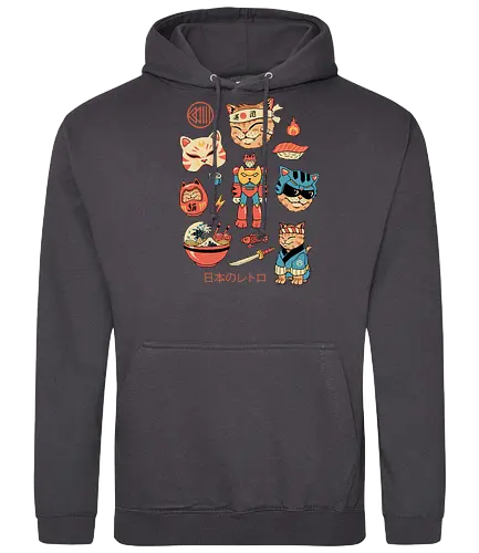 Japanese Retro - japan, retro, neko, katze, gundam - Standard Hoodie