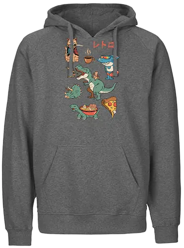 Japanese Retro 3 - japan, retro, dino - Fairtrade Hoodie