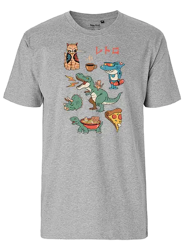 Japanese Retro 3 - japan, retro, dino - Fairtrade T-Shirt