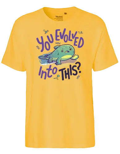 Evolution went wrong - evolution, darwin, fish, mammal, human, Statement - Fairtrade T-Shirt