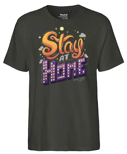 Stay at Home - Stay home, Stay safe, Corona, Zuhause, Introvert, Stay hlthy - Fairtrade T-Shirt