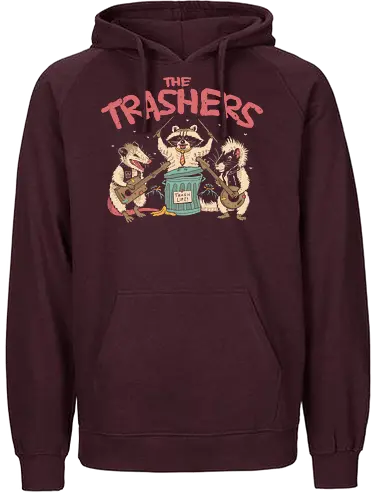 The Trashers! - trash, trasher, raccoon, opossum - Fairtrade Hoodie